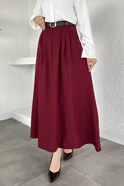 TOZLU Belted Pocketed Hijab Skirt