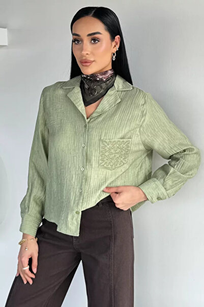 TOZLU Cămașă oversize de damă cu buzunare