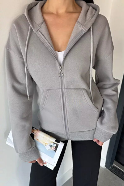 TOZLU Gülseli Women's Three-Thread Shaded Hooded Sweatshirt