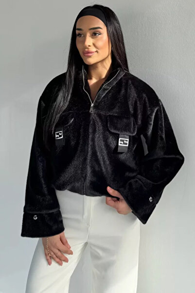 TOZLU Gülseli Women's Lined Zippered Plush Jacket