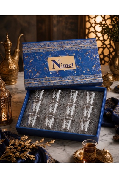 Nimet طقم فناجين قهوة عربية فاخرة 12 قطعة - فناجين غاوة بيضاء مزخرفة بالزهور مع حافة فضية |   هدايا فاخرة ومستلزمات الضيافة
