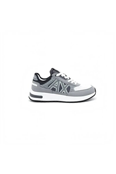 Armani Exchange Erkek Marka Logolu Rahat Taban Bağıcıklı Lacivert Sneaker XUX...