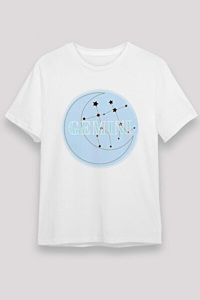 Darkhane Gemini Constellation and Moon Printed T-Shirt