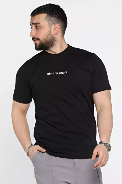 TOZLU Tricou pentru bărbați cu decolteu rotund și imprimeu în relief din silicon