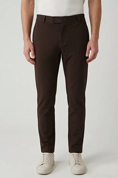 TOZLU Men's Elastic Waist Fabric Trousers