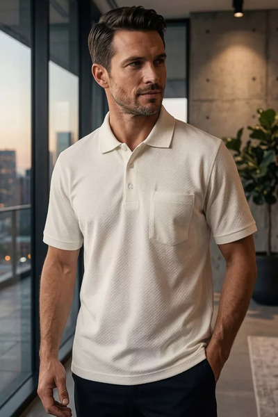 TOZLU Polo Collar Pocket Men's T-Shirt