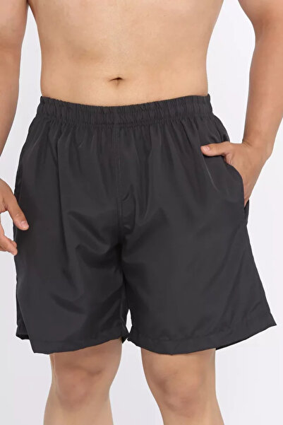 TOZLU Pantaloni scurți de baie pentru bărbați, de culoare uni, cu talie elastică