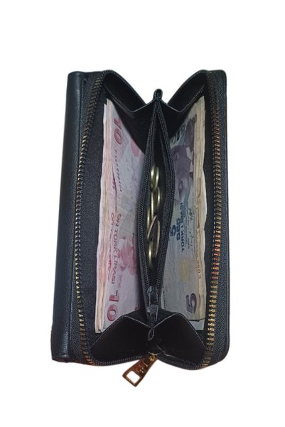 KY Women's Mink Wallet 2 Large Size Multi-Compartment Zippered Card Holder