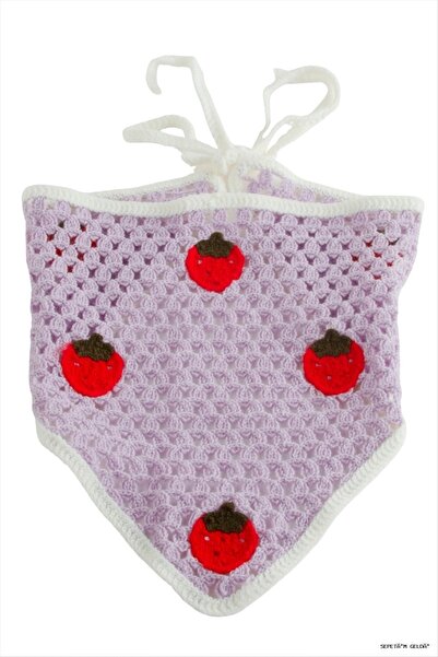 ZERO LAND Spt-Gld Strawberry Knitted Bohemian (140530) Bandana Lilac