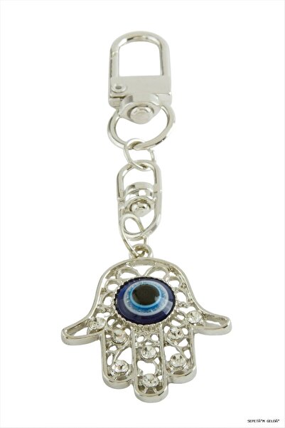 ZERO LAND Spt-Gld Fatma Ana Eli Stone Keychain with Evil Eye Stone Keychain (...