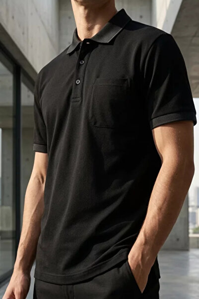 TOZLU Polo Collar Pocket Men's T-Shirt