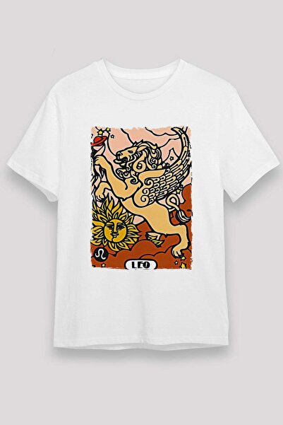 Darkhane Leo Zodiac Sign Sun Themed Illustration Printed T-Shirt