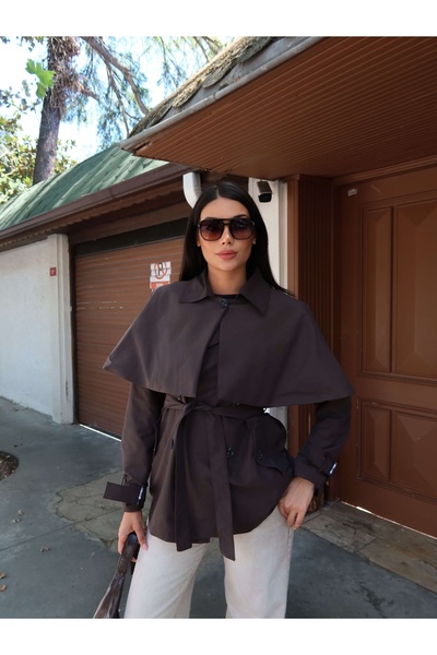 ESRAHELVACI Belted Cape Detail Trench