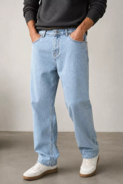 TOZLU Men's Baggy Jean Denim Trousers