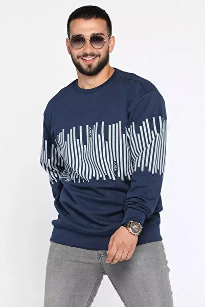 TOZLU Crew neck printed men's sweatshirt