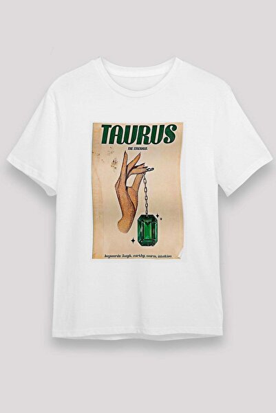 Darkhane Taurus Zodiac Emerald Stone Printed T-Shirt