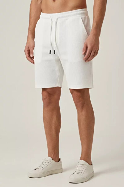 TOZLU Men's Self-Patterned Shorts with Elastic Waistband