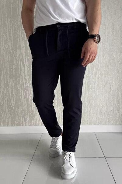 TOZLU Pantaloni jogger pentru bărbați, cu șireturi în talie și fermoar
