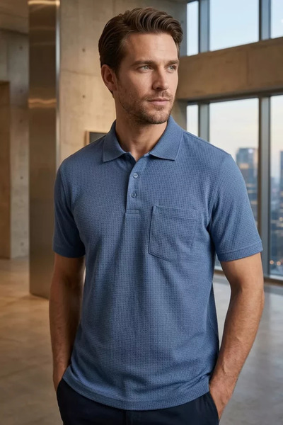 TOZLU Polo Collar Pocket Men's T-Shirt