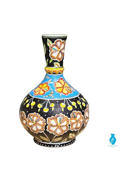 Generic Brand Handcrafted Decorative Vase, 25 cm, Detailed Floral Design