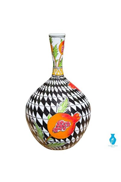 Generic Brand 30 cm Handcrafted Decorative Vase with Pomegranate Design