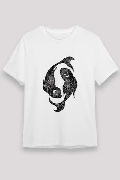 Darkhane Two Fishes Drawing Printed T-Shirt