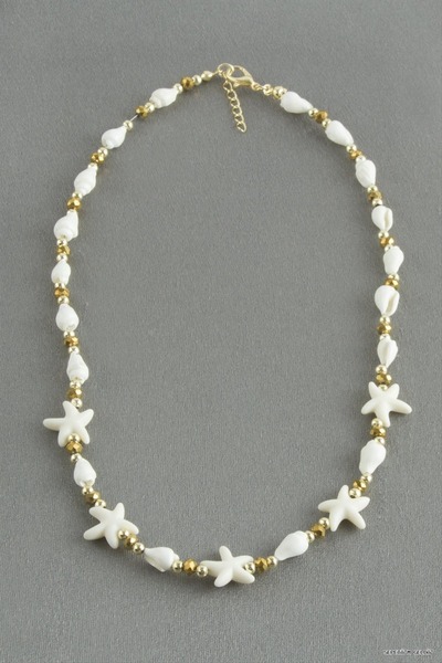 ZERO LAND Spt-Gld Starfish Crystal Natural Stone Pendant (184209) Color