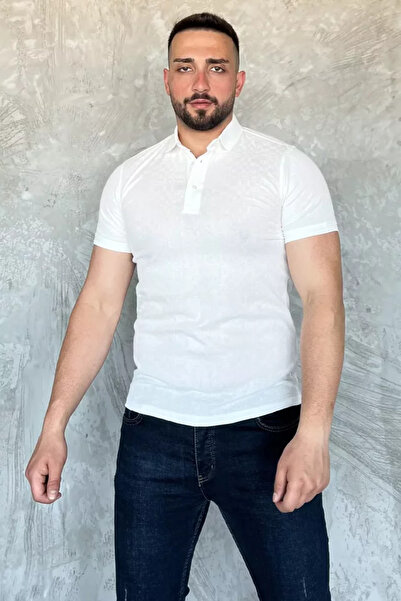 TOZLU Half Button Polo Collar Men's T-Shirt
