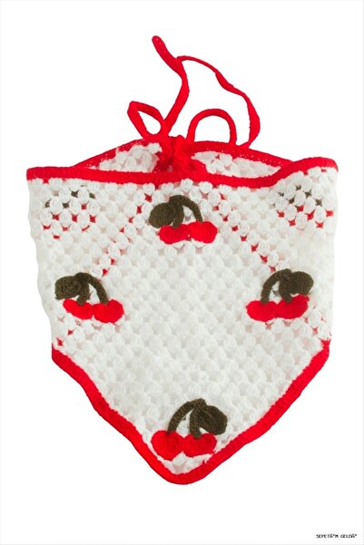 ZERO LAND Spt-Gld Cherry Knitted Bohemian (183343) Bandana Red
