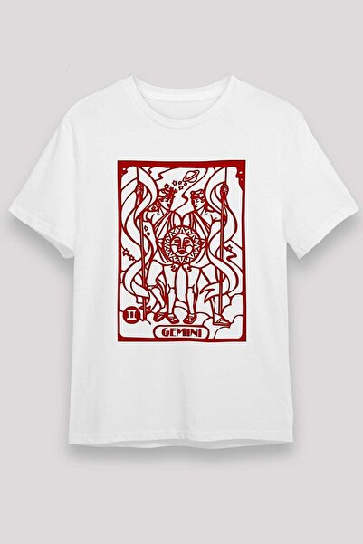 Darkhane Gemini Zodiac Mythological Illustration Printed T-Shirt