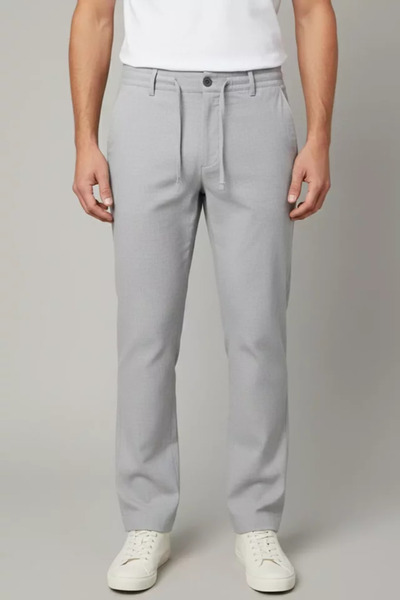 TOZLU Men's Cloth-Imitation Baggy Trousers