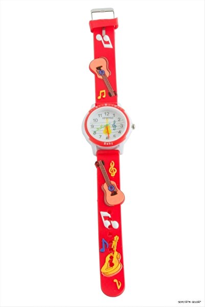 ZERO LAND Spt-Gld Guitar Embossing Child Handle (140608) Watch Red