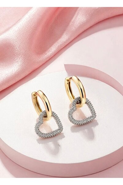 Mega Bazaar Heart Shaped Dangle Stone Earrings