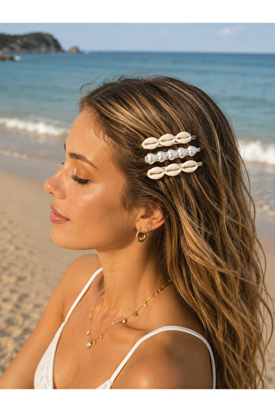Mega Bazaar Seashell Patterned Heart Buckle Set