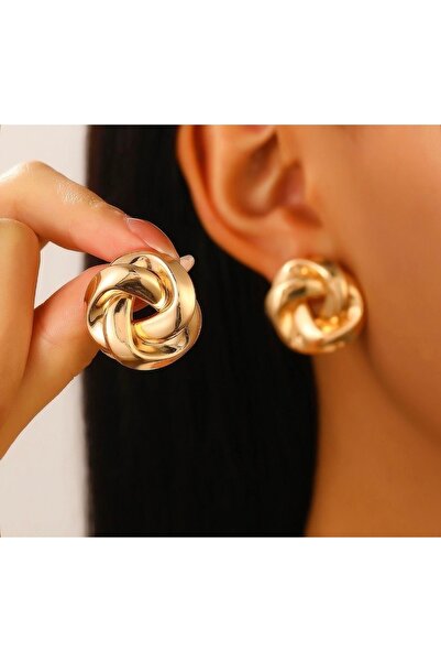 Mega Bazaar Spiral Model Yellow Colored Earrings