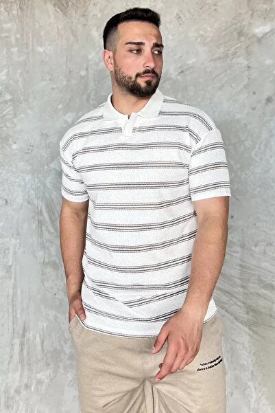 TOZLU Polo Neck Striped Men's T-Shirt