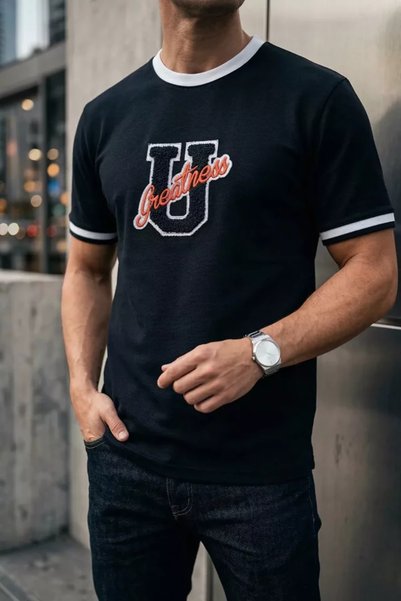 TOZLU Men's Crew Neck Printed T-Shirt