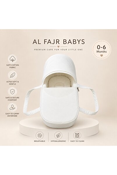 Al Fajr Babys سرير محمول للأطفال حديثي الولادة |   سرير الأطفال |   أبيض (أبي...