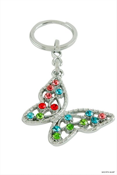 ZERO LAND Spt-Gld Stone Keychain (190146) Silver Color