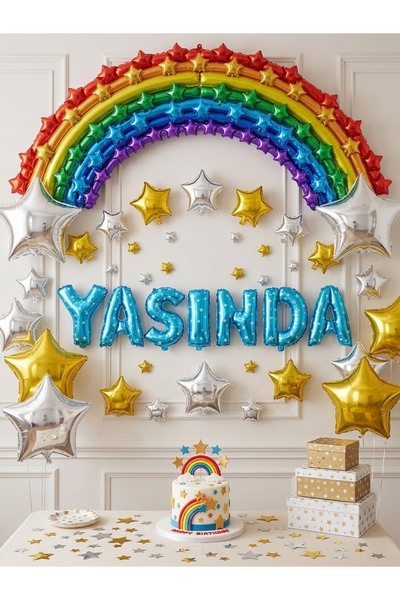 "Yaşında" yazılı Mavi Folyo Balon