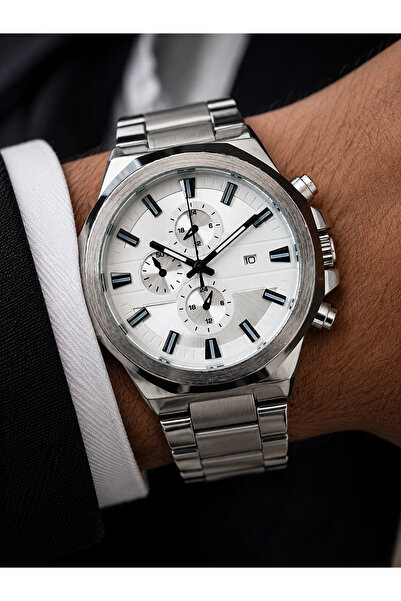 Weluxa Men's Wristwatch Silver Color with Calendar Casual and Classic Style G...