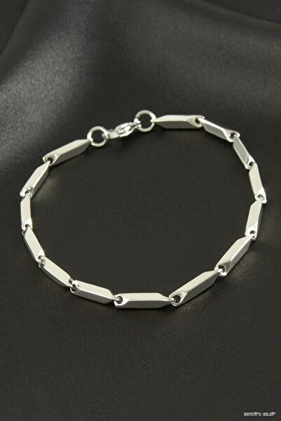 ZERO LAND Spt-Gld Square Chain Steel Bracelet (190051) Silver Color