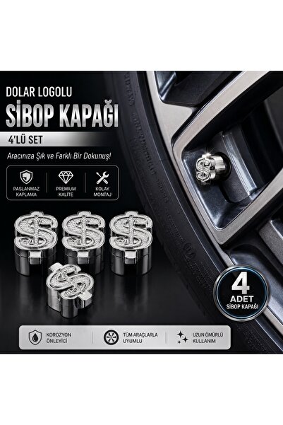 Otoaksefuar Nissan Juke ile Uyumlu Dolar Logolu Sibop Kapağı Silver 4'lü Set ...