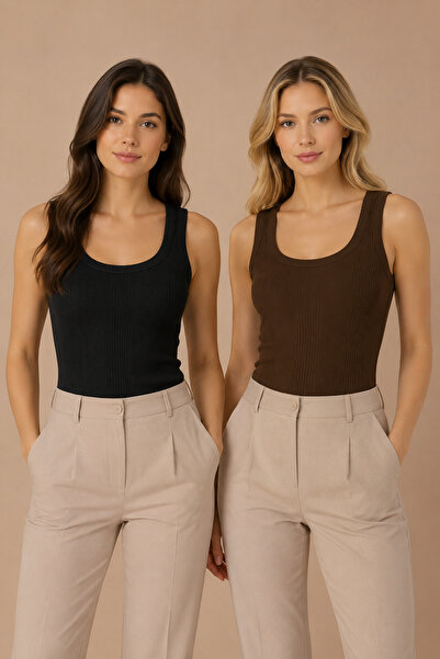 Nymora Women's 2-Pack 95% Cotton U-Neck Thick Strap Ribbed Camisole Undershir...