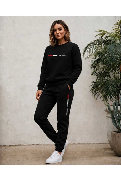 MEİS CLOTHES طقم بدلة رياضية بياقة دائرية من سيفير ياكا، طقم من قطعتين، طقم ش...