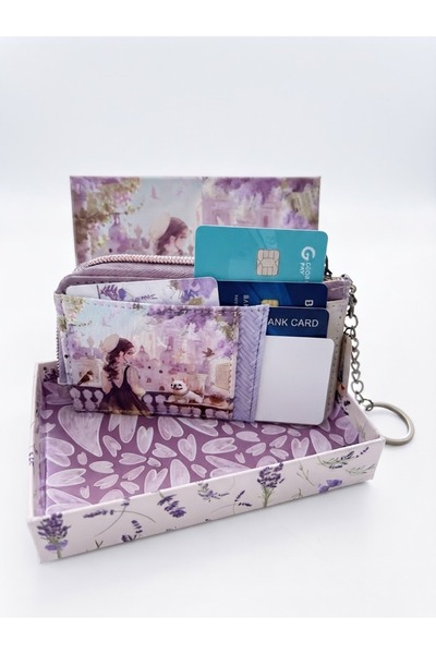 Sweet Candy Synthetic Wallet with Doll, Box and Zipper for Women