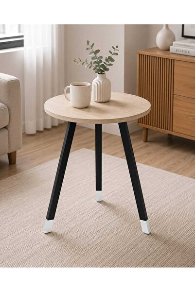 TrentonGCC Round Wooden Table 70x70x75 cm – Modern Minimalist Dining & Living...