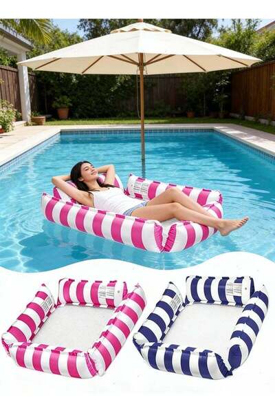 Topyich 2-Pack Swimming Pool Floats, 4 in 1 Water Hammock with Pump – Durable...