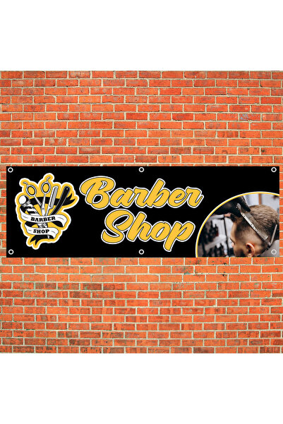 stickerino Banner pentru frizerie, cu ochiuri de prindere pe laterale, 50x150 cm