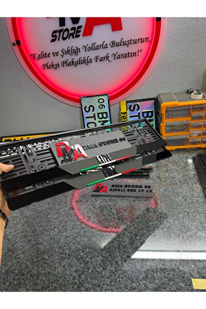 BMASTORE06 Yeni Fiat Logolu İtalyan Şeritli Mat Model Pleksi Plakalık(1çift,2...